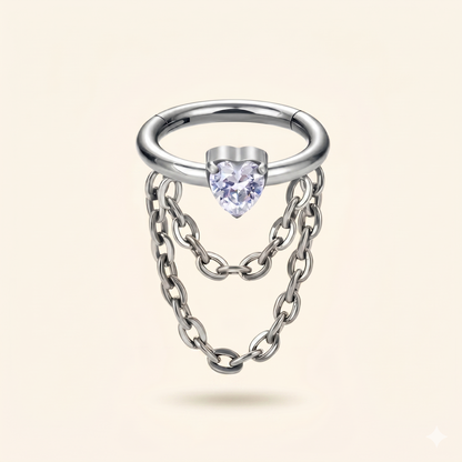 Łańcuszek Clicker Septum Cyrkon Tytanowy F136 – Tragus 16G