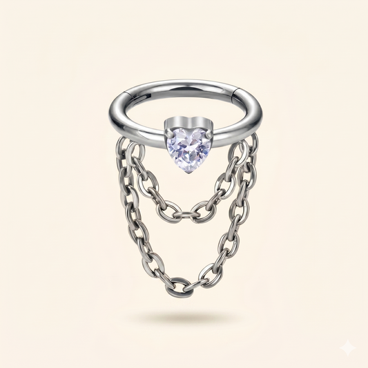 Łańcuszek Clicker Septum Cyrkon Tytanowy F136 – Tragus 16G