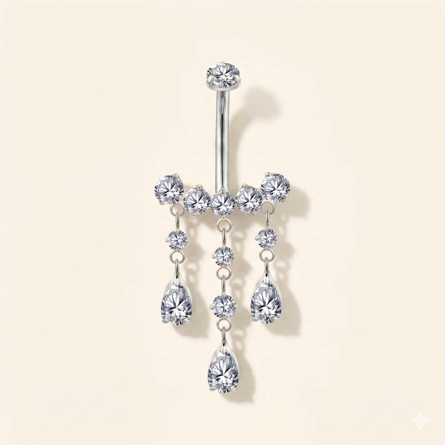 Cyrkonowy piercing do pępka z tytanu ASTM F136 14G