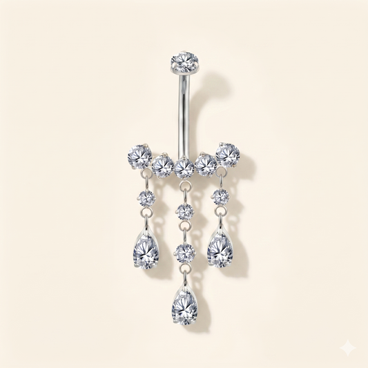 Cyrkonowy piercing do pępka z tytanu ASTM F136 14G