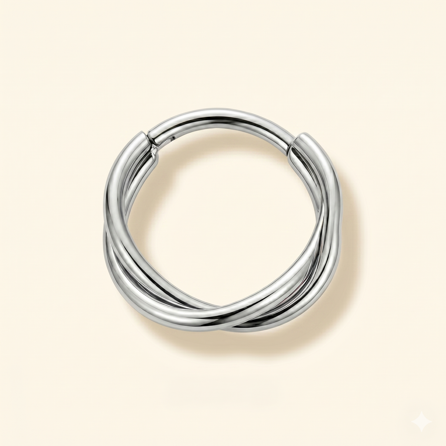 Pierścień CZ Row z tytanu G23 – Septum Conch Clicker 16G
