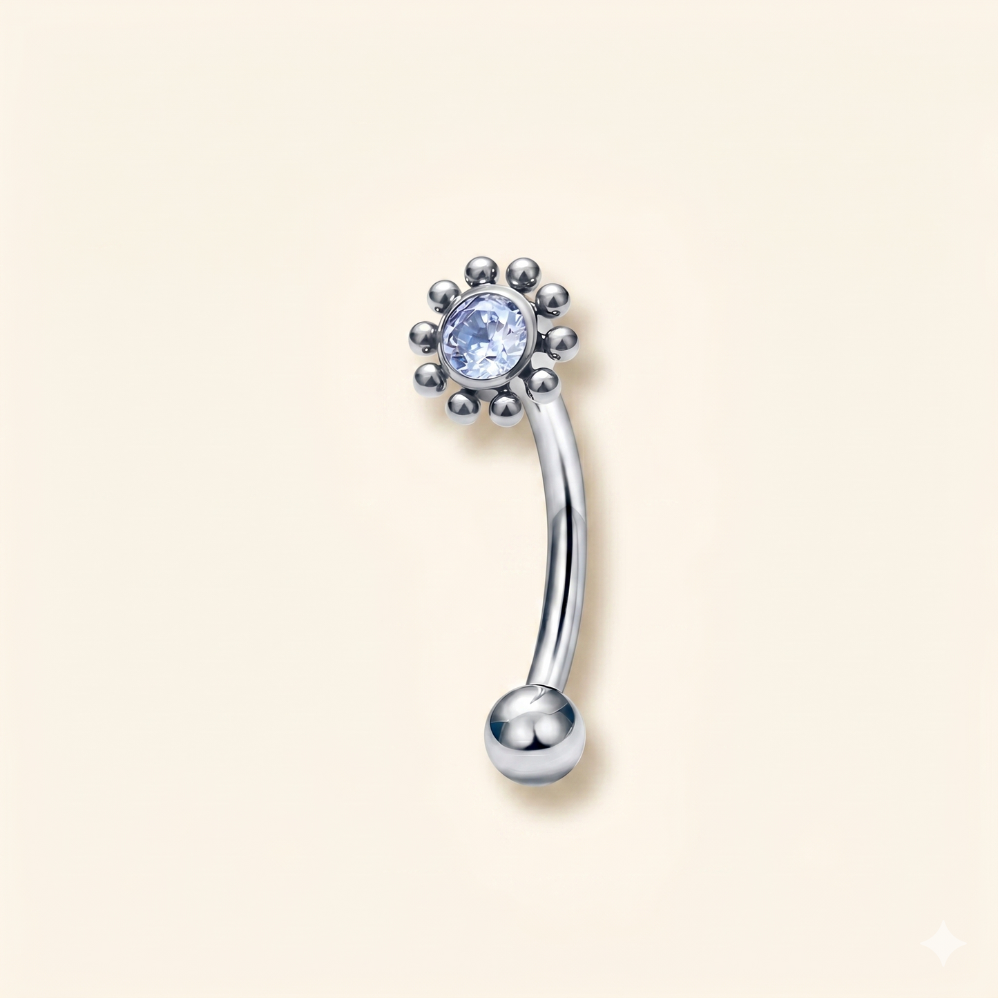 Piercing Rook Stella Polare Titanio ASTM F136 Zircone Bianco